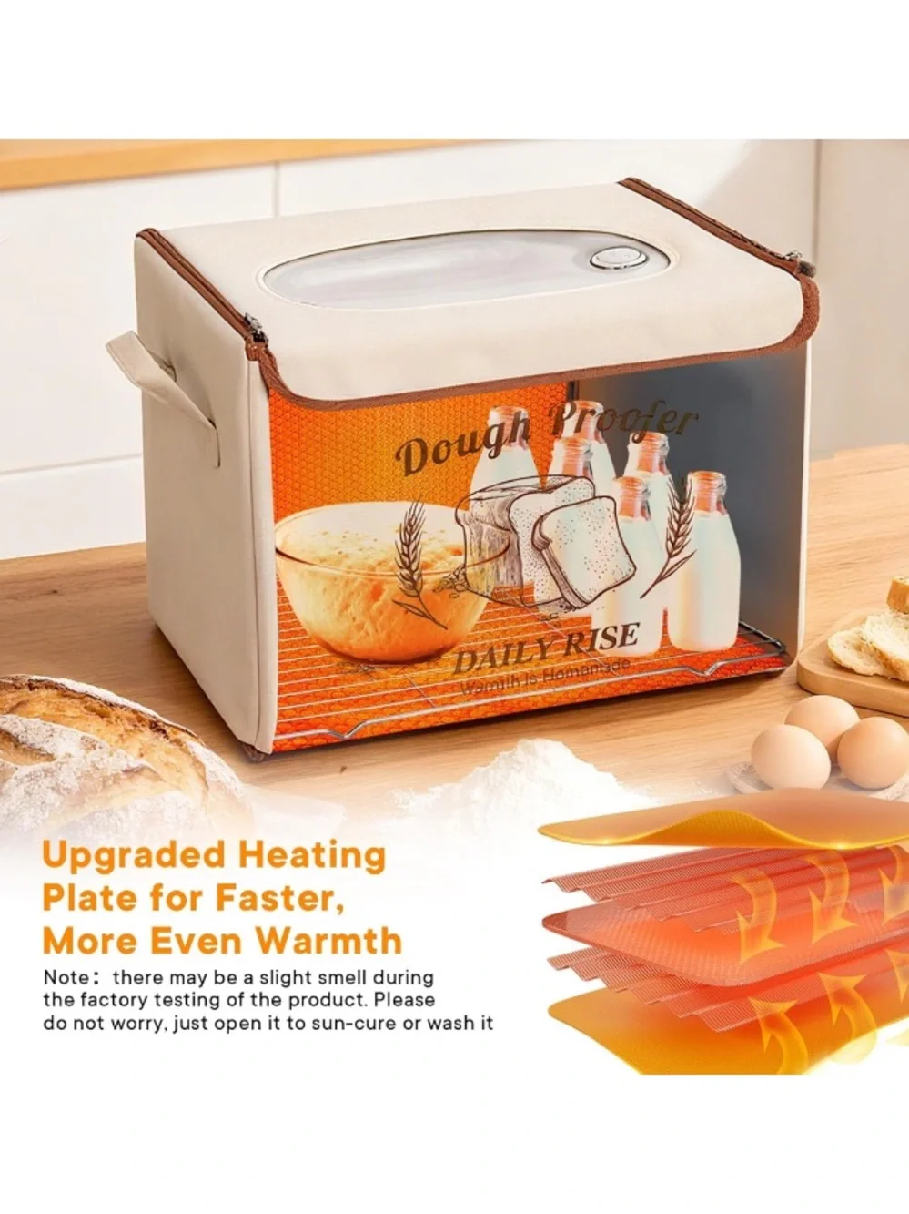 Folding Bread Proofing Box with Temp Control for Sourdough, Pizza, Yogurt,& More